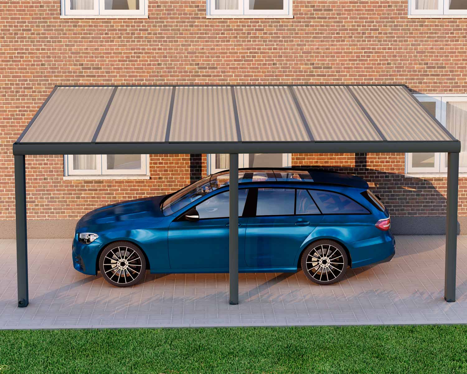 Alu Carport Chemnitz 16mm Stegplatte